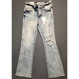 NWT Vervet Bella High Rise Flare Denim White‎ Washed Jeans Size 24x32